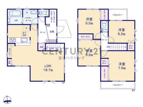 藤沢市白旗4丁目5期　新築戸建2号棟　全2棟