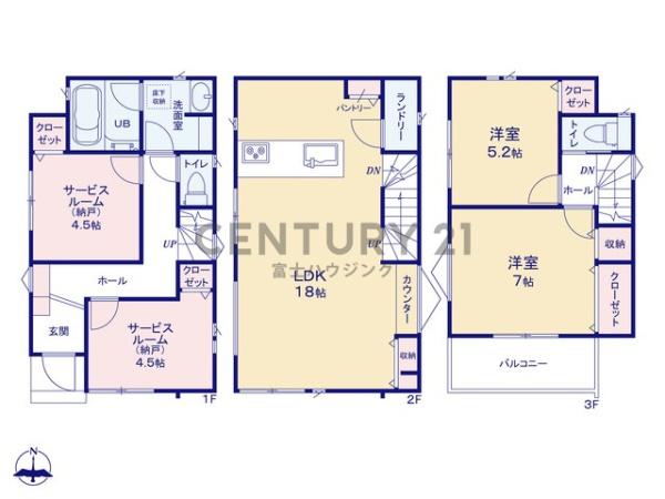 藤沢市辻堂元町2丁目　新築戸建1号棟　全3棟