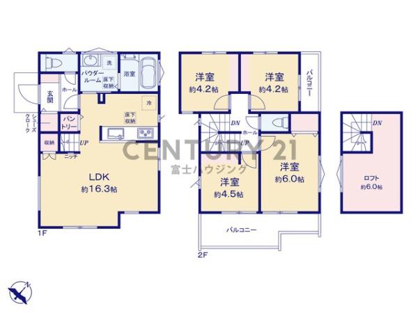 藤沢市鵠沼藤が谷4丁目　新築戸建1号棟　全3棟