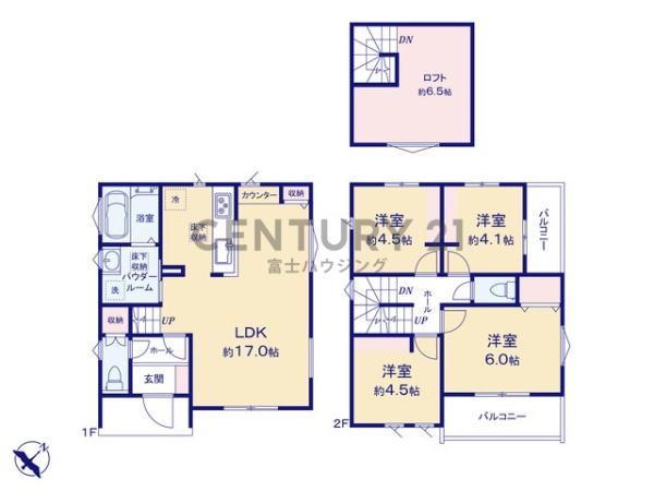藤沢市鵠沼藤が谷4丁目　新築戸建2号棟　全3棟