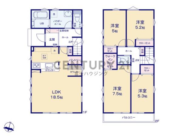 茅ヶ崎市室田3期　新築戸建1号棟　全2棟