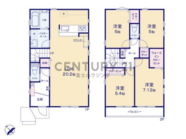 藤沢市長後1期　新築戸建1号棟　全2棟