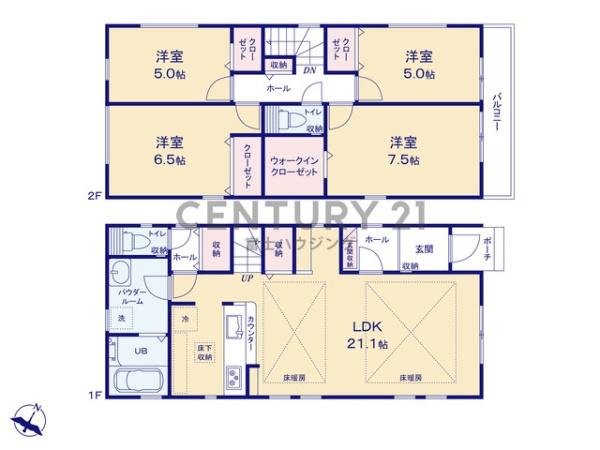 藤沢市天神町1期　新築戸建1号棟　全2棟