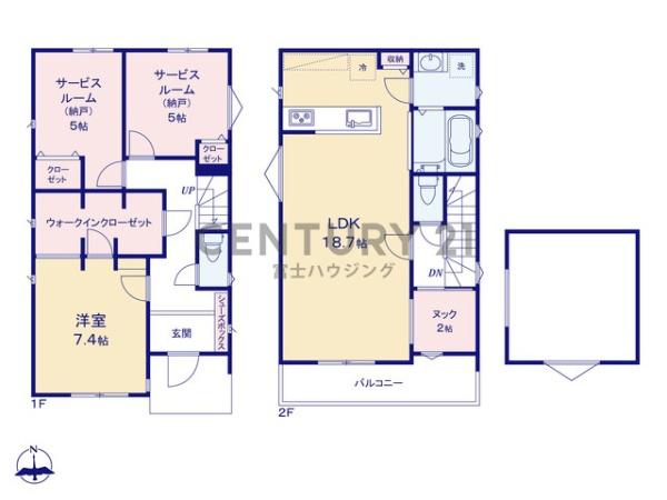 茅ヶ崎市若松町　新築戸建2号棟　全3棟