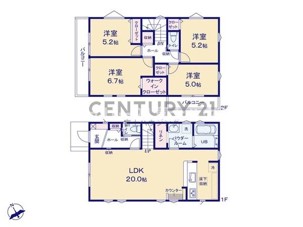 茅ヶ崎市室田2期　新築戸建1号棟　全3棟