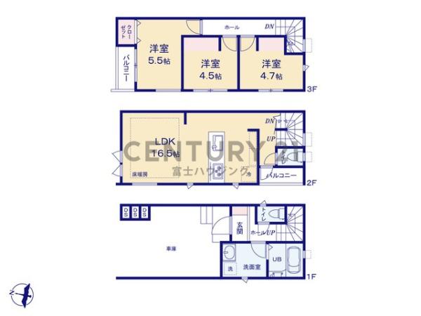 藤沢市湘南台3丁目　新築戸建2号棟　全2棟