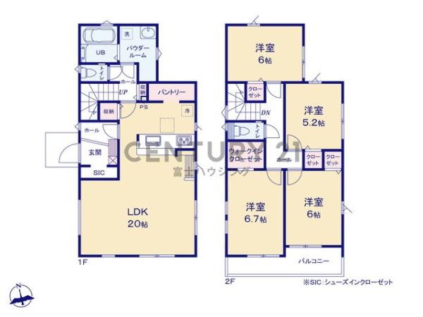 藤沢市石川5期　新築戸建1号棟　全3棟