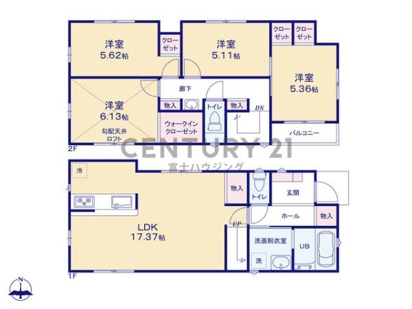 藤沢市亀井野03238　新築戸建1号棟　全3棟