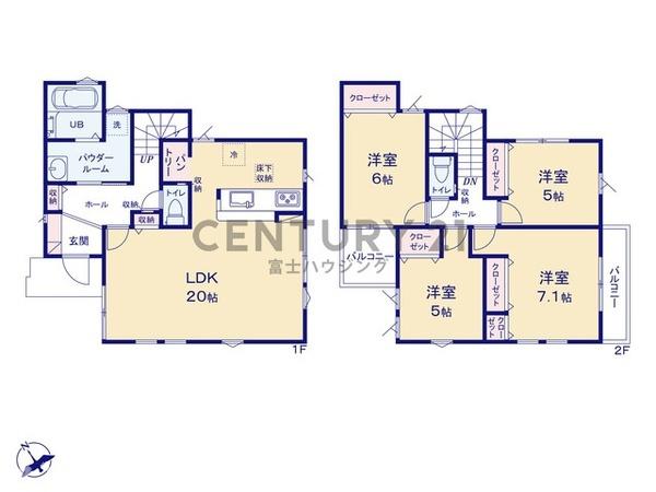 茅ヶ崎市柳島1期　新築戸建2号棟　全2棟