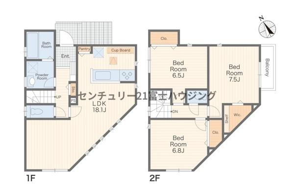 藤沢市白旗1丁目　新築戸建1号棟　全5棟