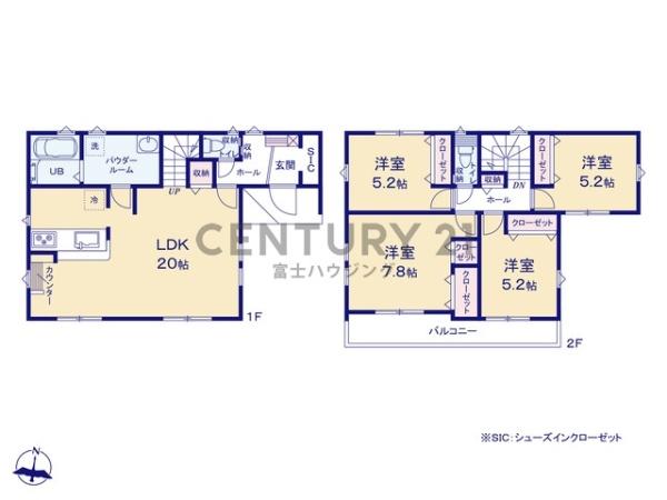 藤沢市善行坂1期　新築戸建2号棟　全3棟