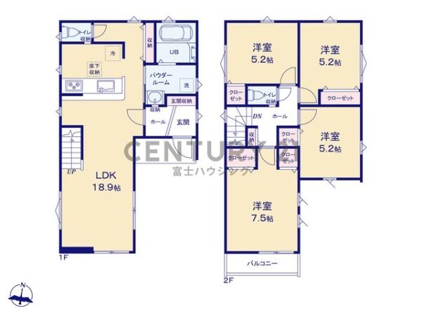 茅ヶ崎市小和田2期　新築戸建2号棟　全2棟