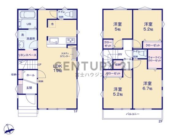 茅ヶ崎市高田2期　新築戸建2号棟　全2棟