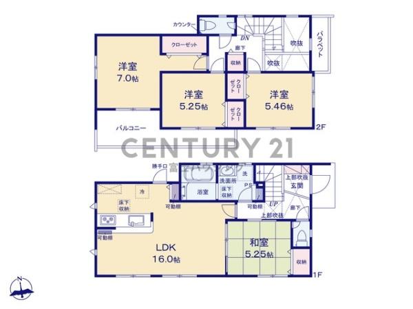 藤沢市高倉　新築戸建1号棟　全3棟