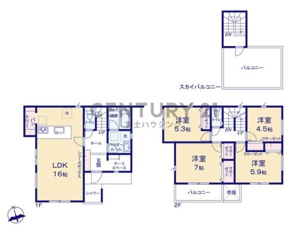 茅ヶ崎市南湖5丁目　新築戸建1号棟　全1棟