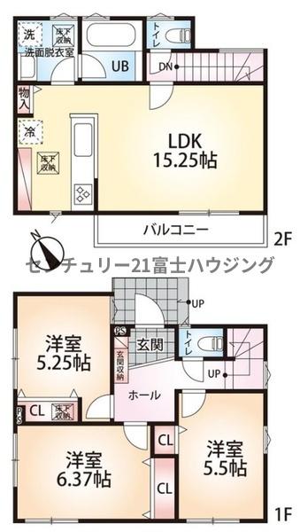 藤沢市善行3丁目 新築戸建2号棟 全4棟(間取り)