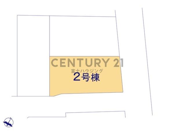 藤沢市亀井野7期 新築戸建2号棟 全3棟(区画図)