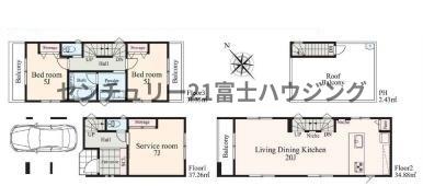 藤沢市鵠沼花沢町　新築戸建2号棟　全3棟