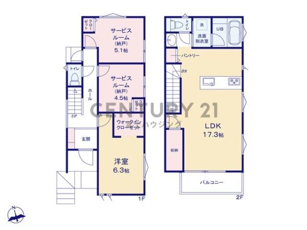 藤沢市石川　新築戸建1号棟　全2棟