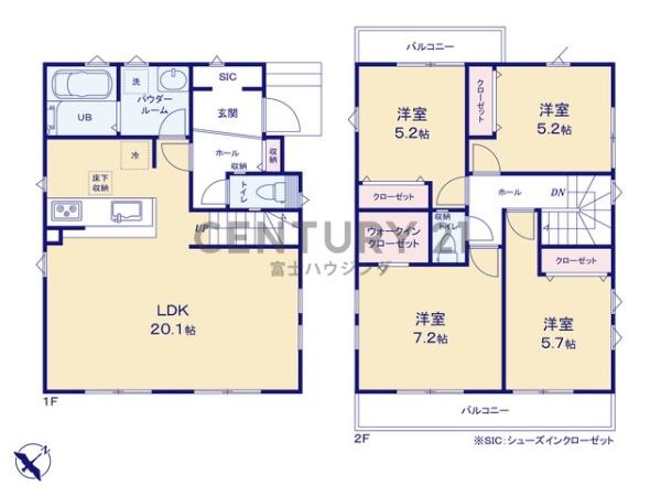 茅ヶ崎市今宿4期　新築戸建1号棟　全2棟