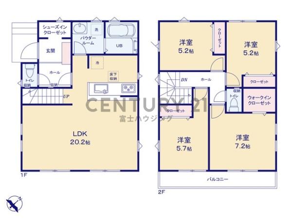 茅ヶ崎市今宿4期　新築戸建2号棟　全2棟