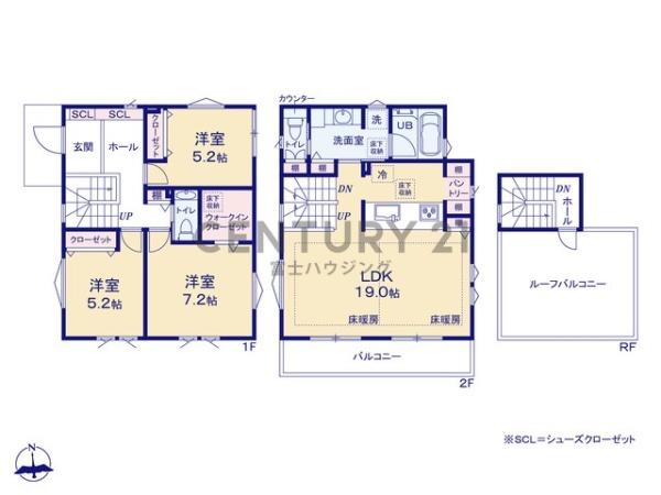 藤沢市片瀬山1丁目　新築戸建1号棟　全3棟