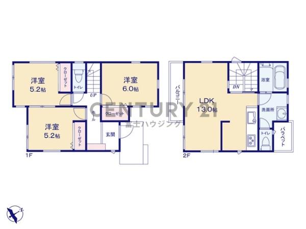 藤沢市本鵠沼5丁目　新築戸建A号棟　全2棟