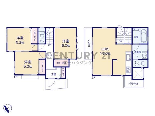 藤沢市本鵠沼5丁目　新築戸建B号棟　全2棟