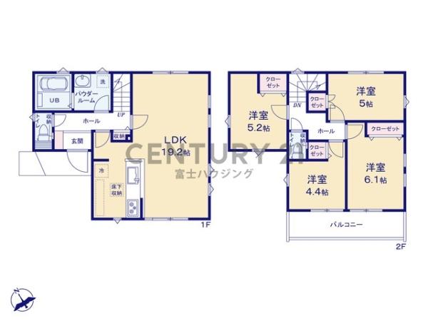 藤沢市本藤沢3期　新築戸建1号棟　全2棟