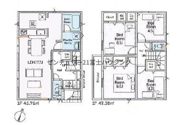 藤沢市城南第61期　新築戸建2号棟　全7棟