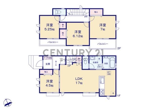 藤沢市大庭5221番　新築戸建B号棟　全3棟