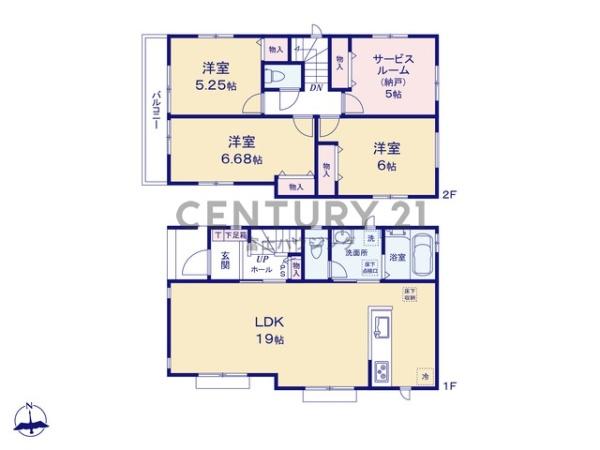 茅ヶ崎市東海岸南4丁目8981番　新築戸建E号棟　全5棟