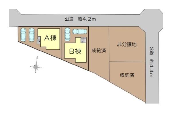 茅ヶ崎市香川1丁目の新築一戸建(区画図)
