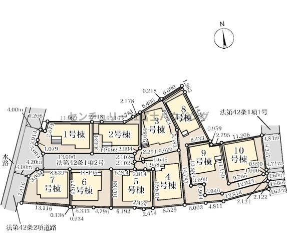 茅ヶ崎市松林2丁目の新築一戸建(全体区画図)
