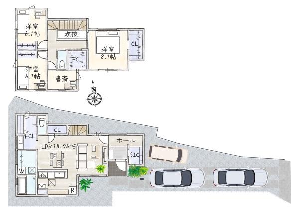 大津市尾花川の新築一戸建