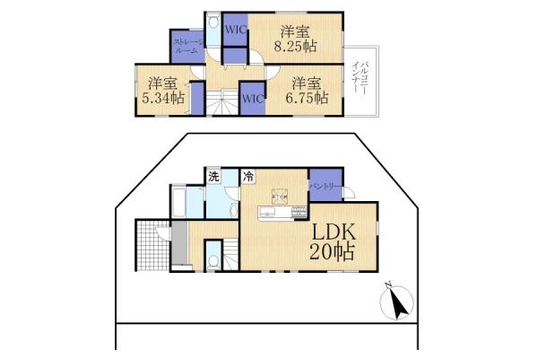 湖南市水戸町の新築一戸建(間取り)