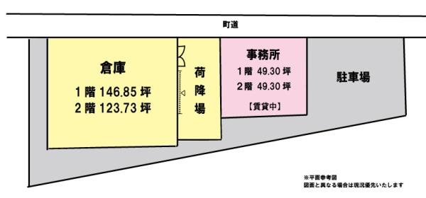 石井町の大型倉庫　事務所併設　多様な用途に