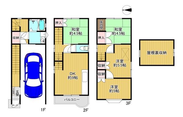 門真市江端町の中古一戸建て(間取り)