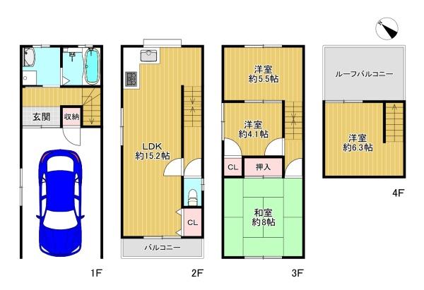 守口市八雲東町2丁目の中古一戸建て(間取り)