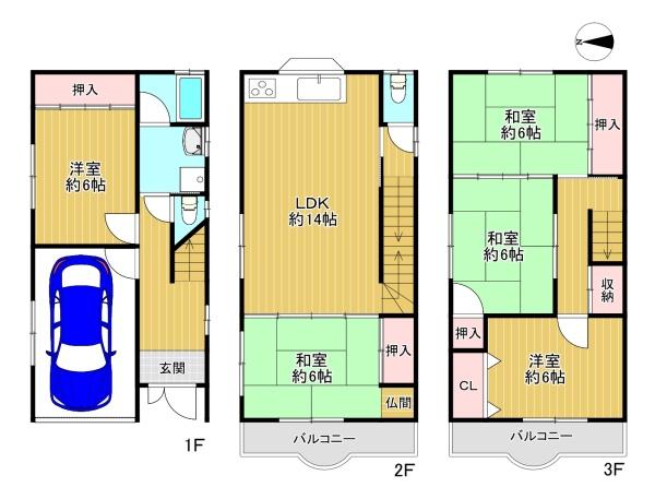 門真市本町の中古一戸建て(間取り)