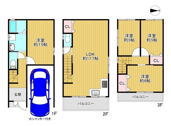 東大阪市七軒家の中古一戸建