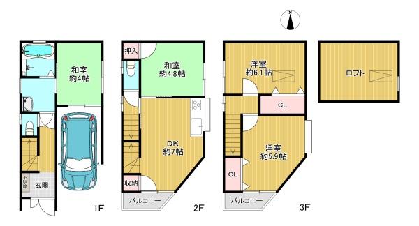 寝屋川市成美町　中古戸建