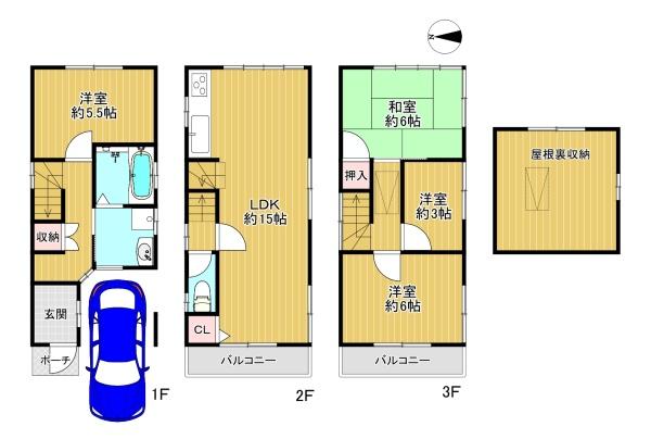 門真市四宮５丁目の中古一戸建て
