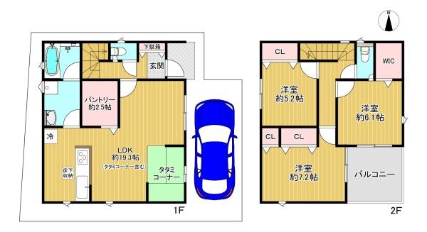 寝屋川市国松町　新築戸建2号棟