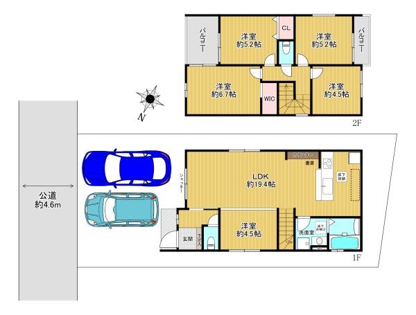 寝屋川市成田東が丘1期1号棟　新築戸建