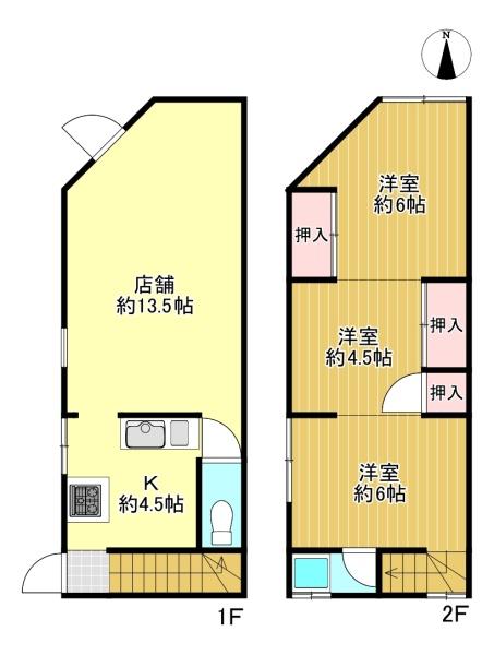 門真市野里町　店舗付き中古テラスハウス