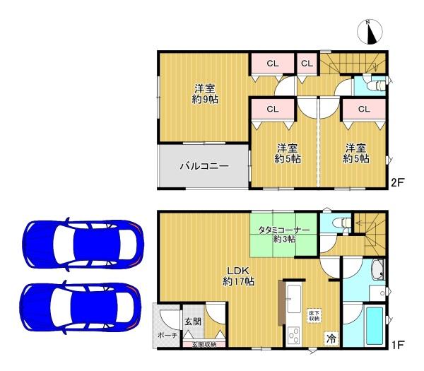 寝屋川市河北中町　新築戸建5号棟