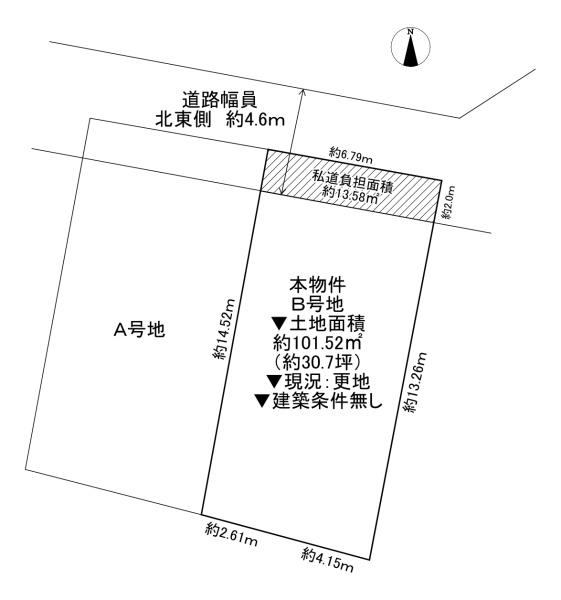 枚方市町楠葉2丁目　土地　Ｂ号地