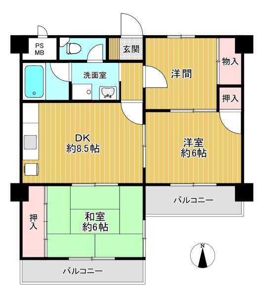 朝日プラザ平野本町　2階部分