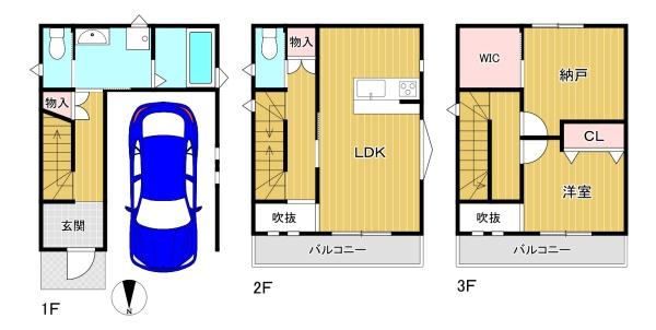 東大阪市新池島町1丁目の中古一戸建て(間取り)